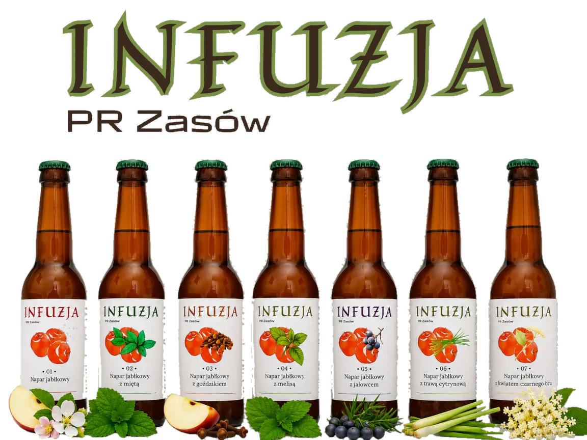 INFUZJA PR Zasów — siedem wariantów naparów jabłkowo-botanicznych